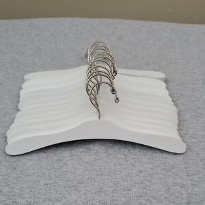 Set of 12 White Wooden Doll Clothes Hangers
